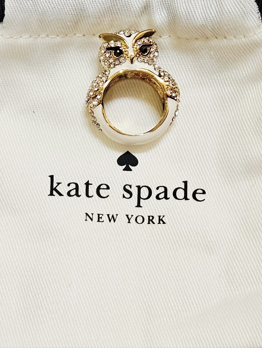 kate spade Gold Owl Statement Ring Size 7